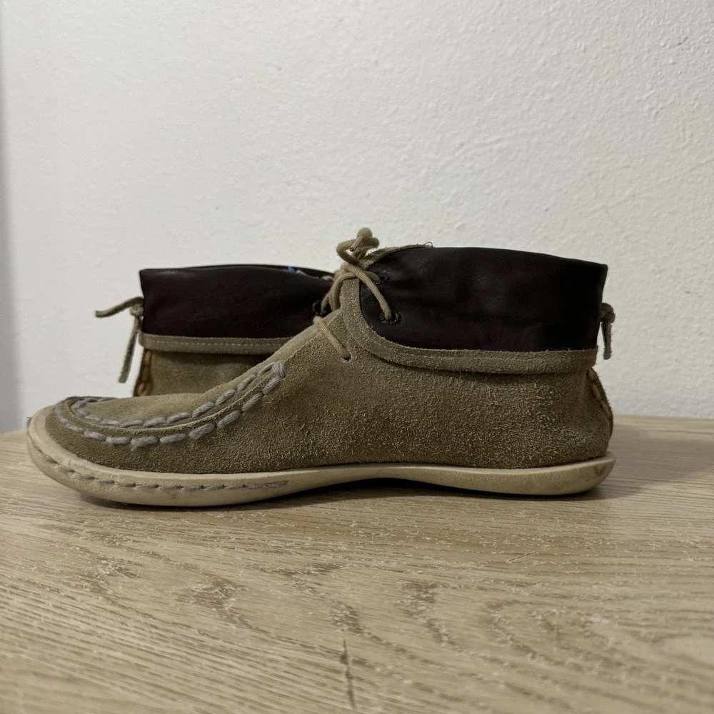 True Religion Sand Colored Leather Suede Moccasin Chukka Boots Mens‎ Size 9 M